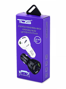 Зарядка в прикуриватель для автомобиля 3*USB TDS TS-CAU32 Черное